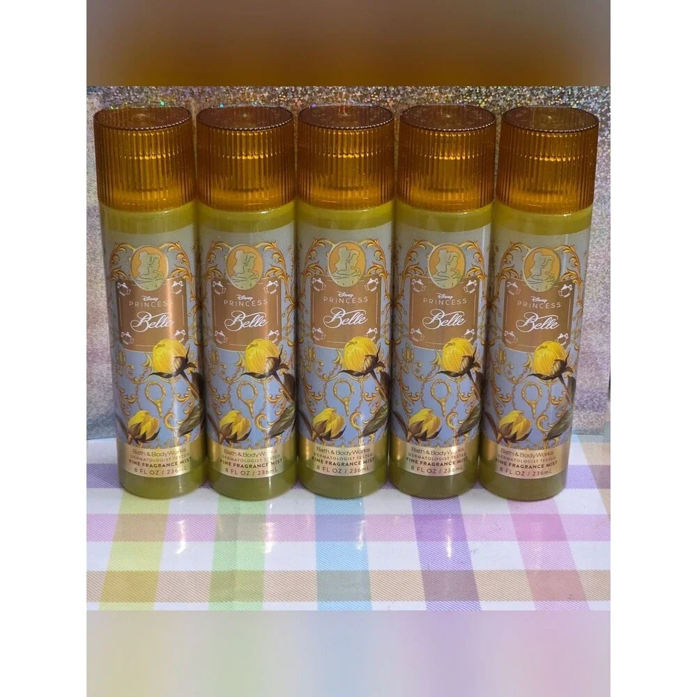 Bath Body Works Disney Princess Belle Fine Fragrance Body Mist Set of 5 NEW